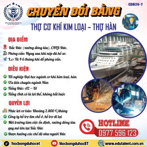 Chuyển Đổi Bằng Thợ Cơ Khí Kim Loại – Thợ Hàn Làm Việc Tại Xưởng Đóng Tàu Bắc Đức ✅