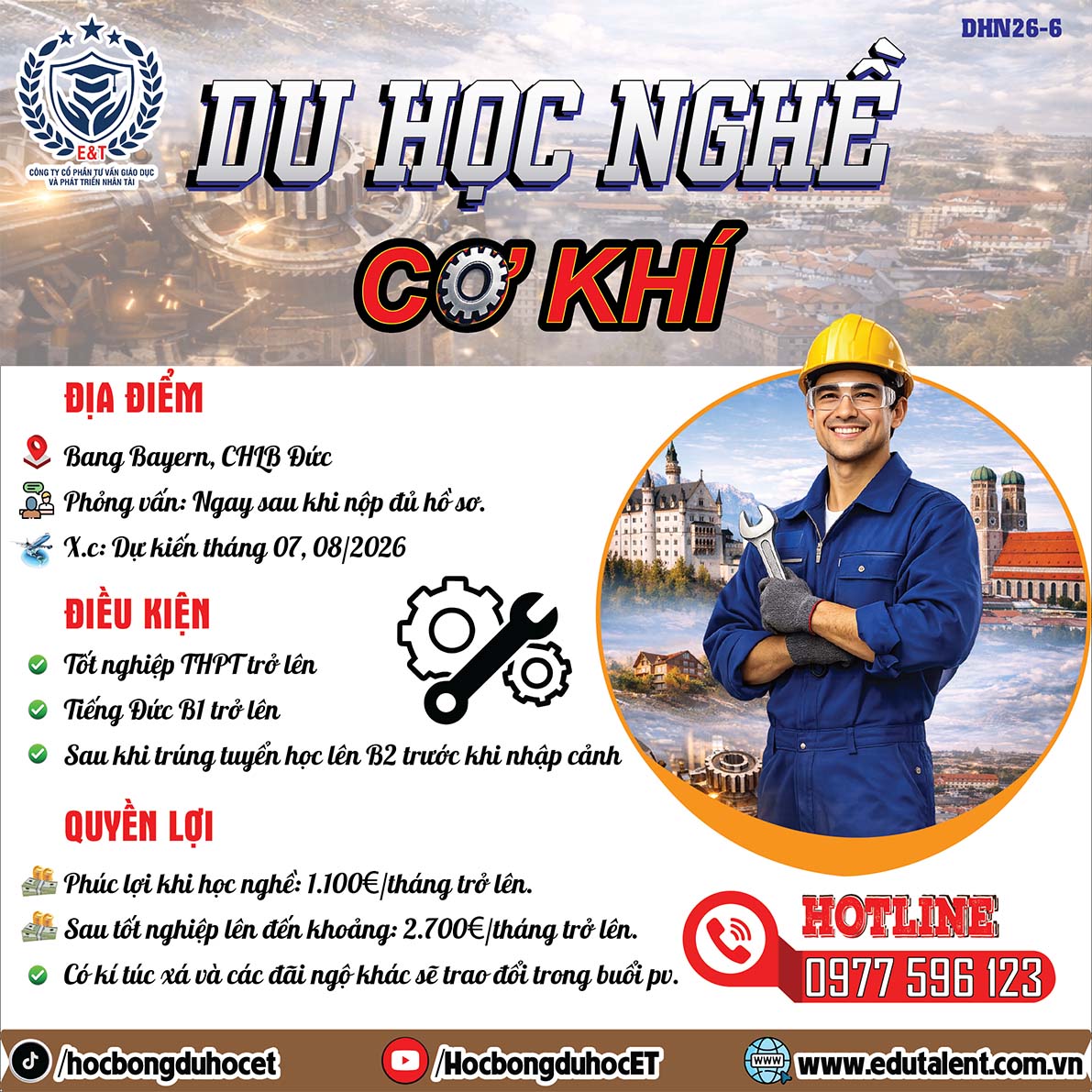 DU HỌC NGHỀ CƠ KHÍ TẠI BANG BAYERN – CHLB ĐỨC