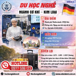 DU HỌC NGHỀ ĐỨC 2026 – NGÀNH CƠ KHÍ & KIM LOẠI – HỌC & LÀM HƯỞNG LƯƠNG TẠI ĐỨC