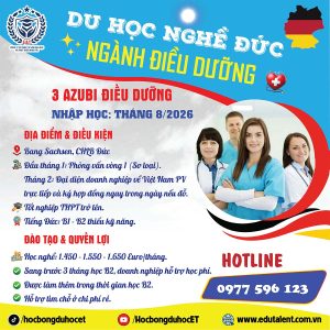 TUYỂN 3 AZUBI DU HỌC NGHỀ ĐỨC NGÀNH ĐIỀU DƯỠNG