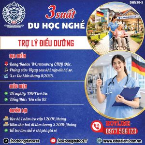 🇩🇪 DU HỌC NGHỀ TRỢ LÝ ĐIỀU DƯỠNG TẠI ĐỨC 2026 – 3 SUẤT TẠI BANG BADEN-WÜRTTEMBERG