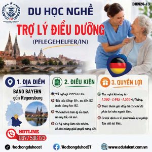 TUYỂN SINH CHƯƠNG TRÌNH DU HỌC NGHỀ TRỢ LÝ ĐIỀU DƯỠNG ĐỨC 2026 – CƠ HỘI HỌC TẬP & LÀM VIỆC TẠI BAYERN
