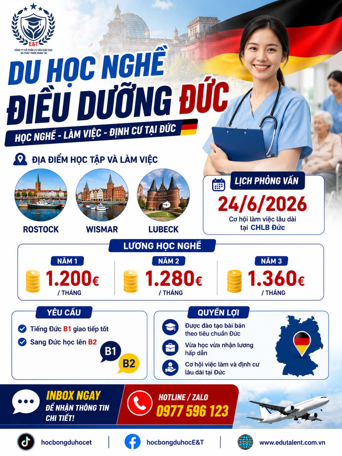 🇩🇪 DU HỌC NGHỀ ĐIỀU DƯỠNG ĐỨC – LỘ TRÌNH ỔN ĐỊNH & RÕ RÀNG