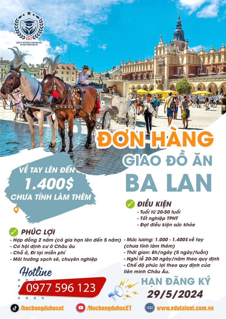 CƠ HỘI VIỆC LÀM TẠI BALAN - ĐƠN HÀNG GIAO ĐỒ ĂN