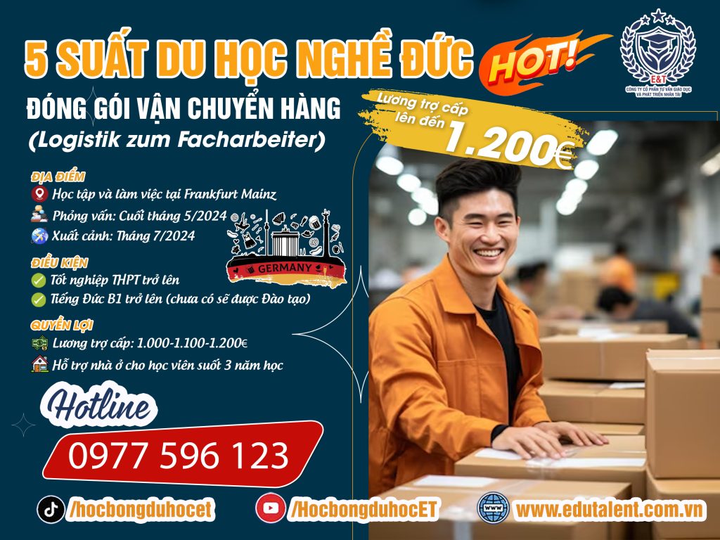 5 SUẤT DU HỌC NGHỀ ĐÓNG GÓI ĐỂ VẬN CHUYỂN HÀNG TẠI CHLB ĐỨC (Logistik zum Facharbeiter)