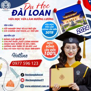 THÔNG BÁO CHƯƠNG TRÌNH DU HỌC ĐÀI LOÀN VỪA HỌC VỪA LÀM HƯỞNG LƯƠNG