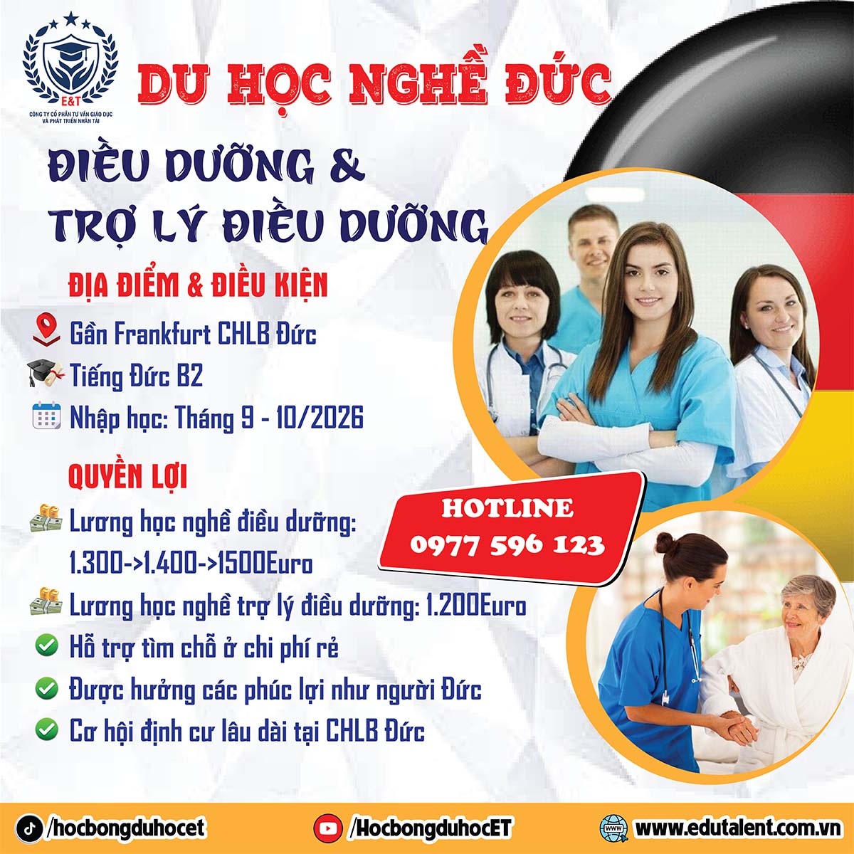 DU HỌC NGHỀ ĐỨC NGÀNH ĐIỀU DƯỠNG & TRỢ LÝ ĐIỀU DƯỠNG