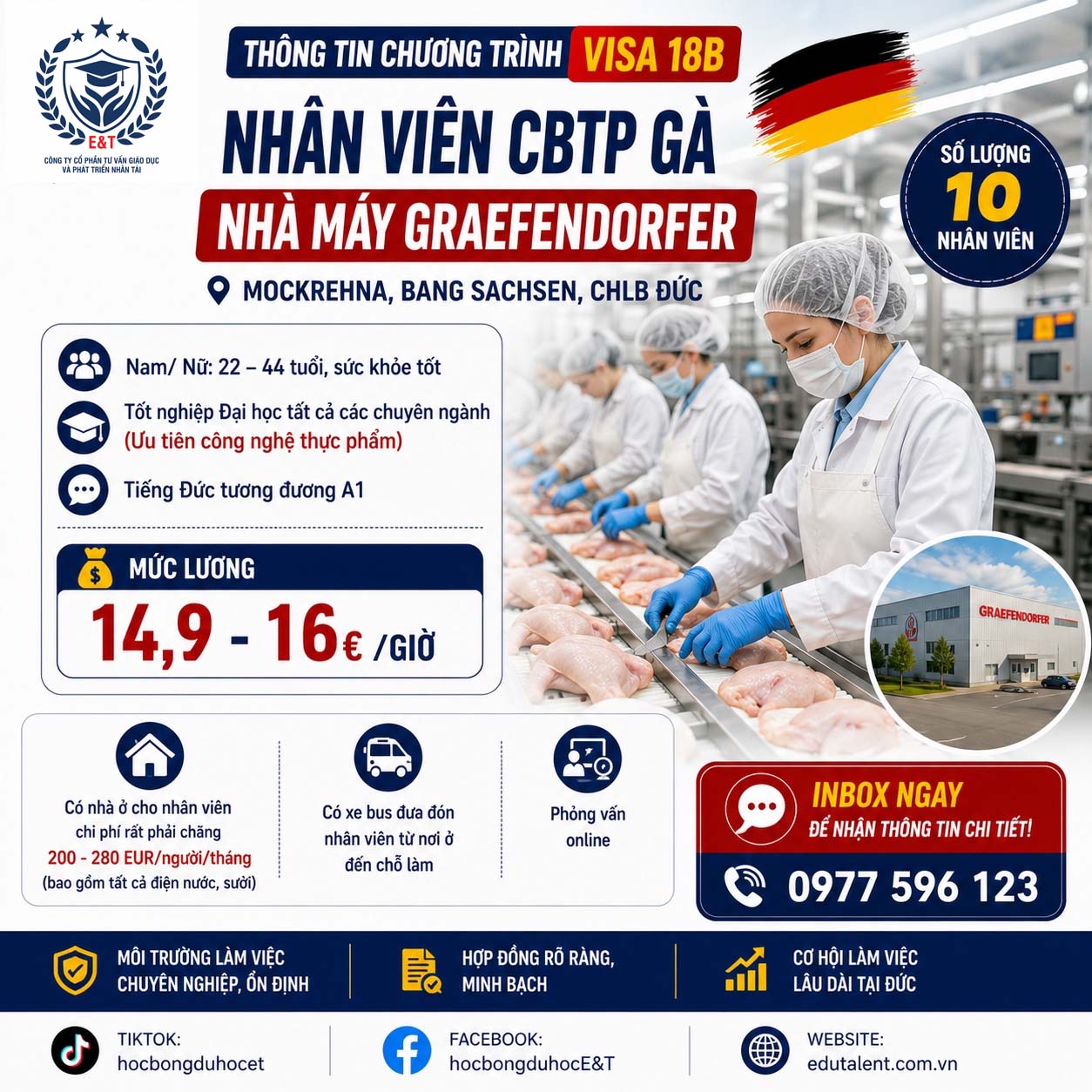 Nhân viên CBTP Gà nhà máy Graefendorfer