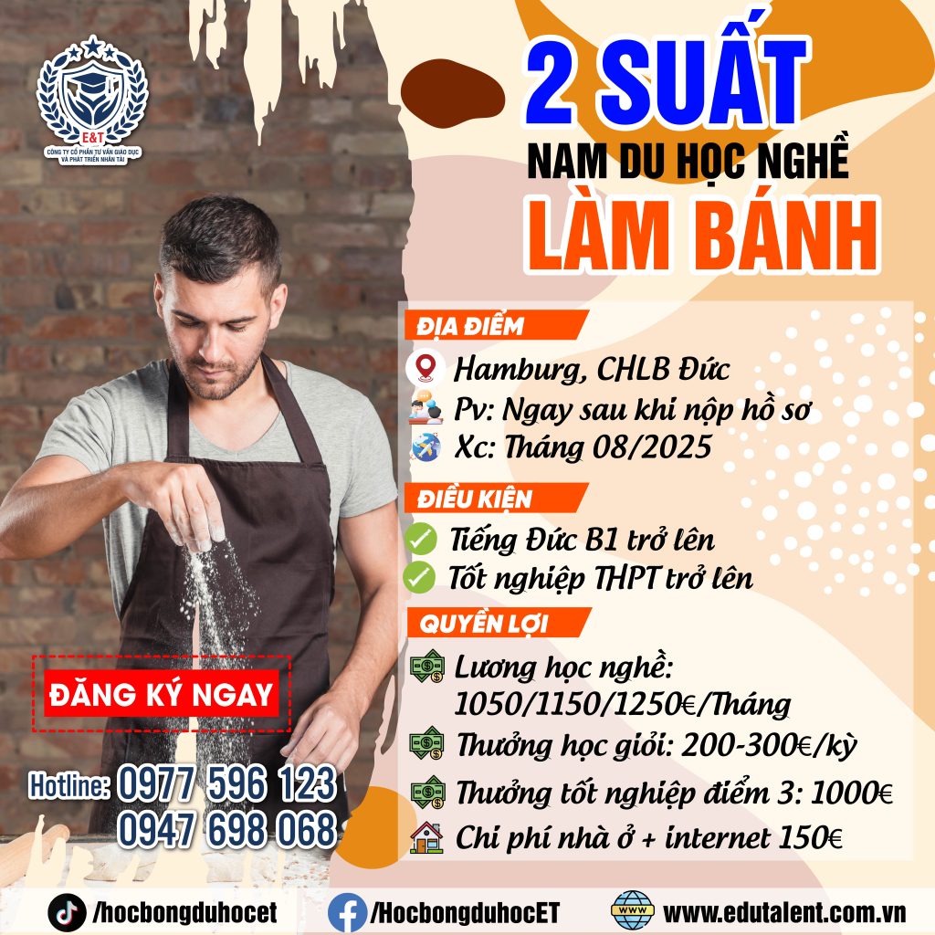 HAMBURG 2 SUẤT NAM DU HỌC NGHỀ LÀM BÁNH MỲ TẠI CHLB ĐỨC