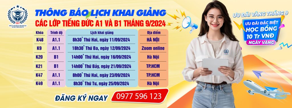 THÔNG BÁO LỊCH KHAI GIẢNG THÁNG 9: KHÔNG NGỪNG NỖ LỰC, BỨT PHÁ TƯƠNG LAI