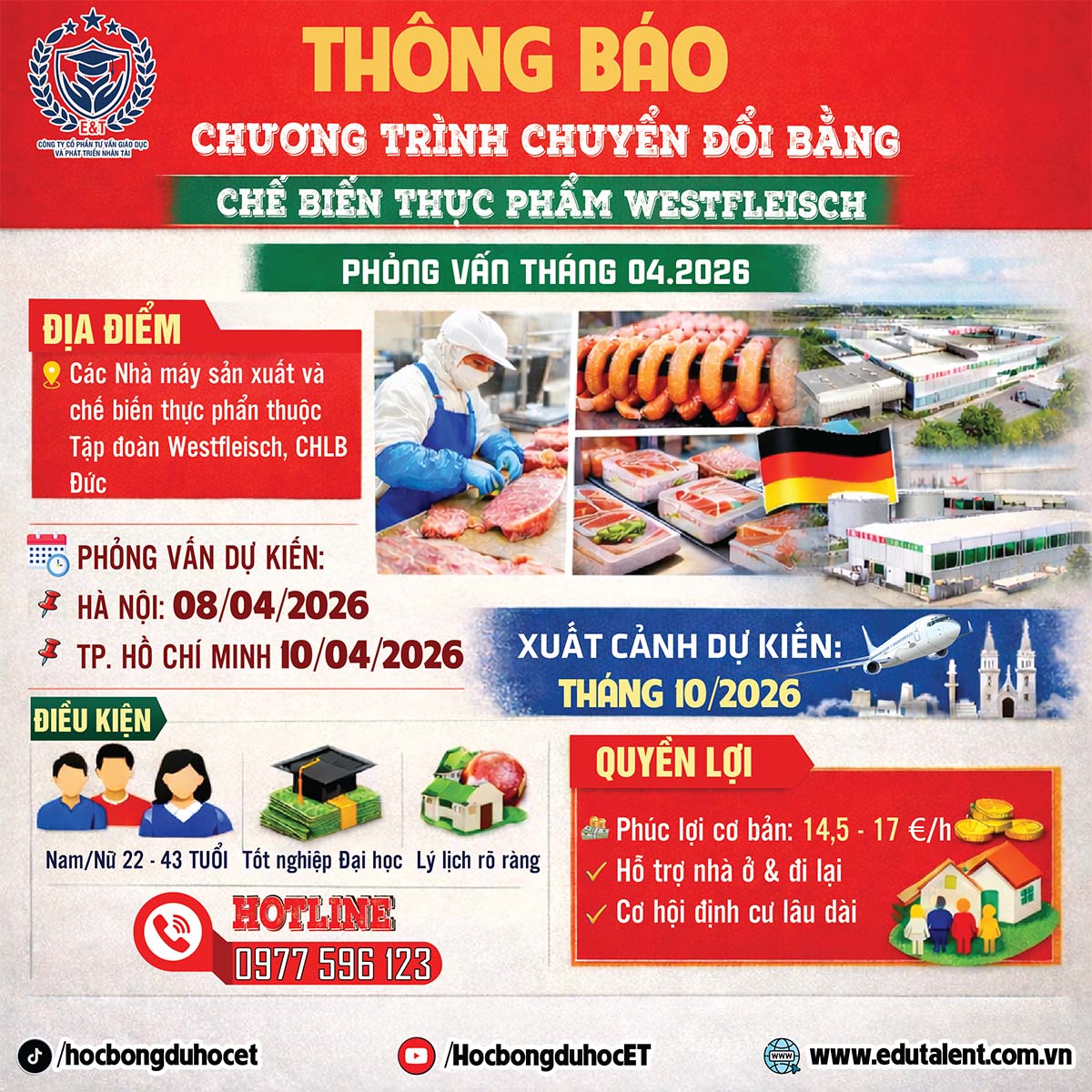 CHUYỂN ĐỔI BẰNG CHẾ BIẾN THỰC PHẨM TẠI ĐỨC – TẬP ĐOÀN WESTFLEISCH