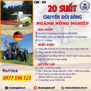 20 SUẤT CHUYỂN ĐỔI BẰNG NGÀNH NÔNG NGHIỆP TẠI Sachsen- Thrüringen và Bayern CHLB ĐỨC