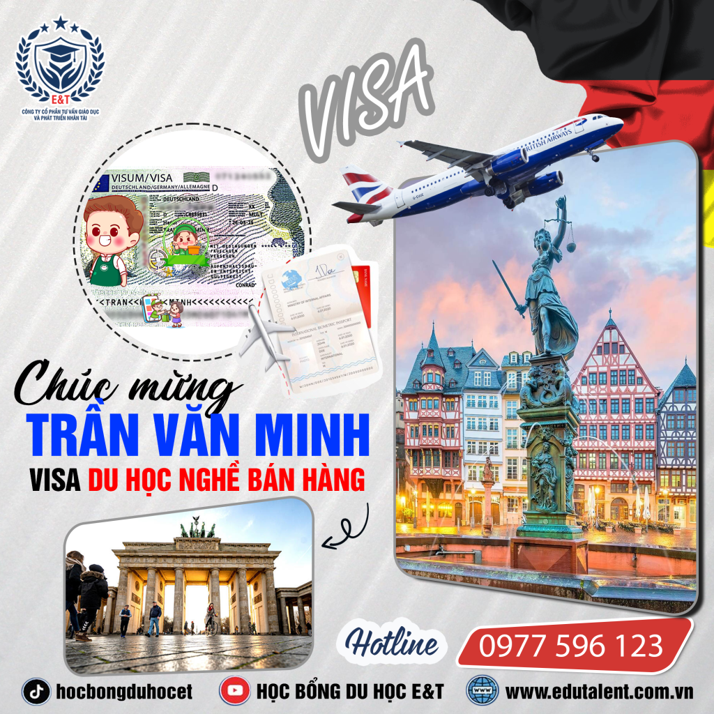 🎉 BÙNG NỔ TIN VUI - VISA VỀ RỒI!!! CHÚC MỪNG EM TRẦN VĂN MINH 🇩🇪✈️