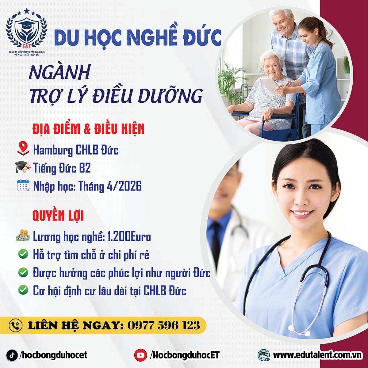 🇩🇪 DU HỌC NGHỀ ĐỨC NGÀNH TRỢ LÝ ĐIỀU DƯỠNG