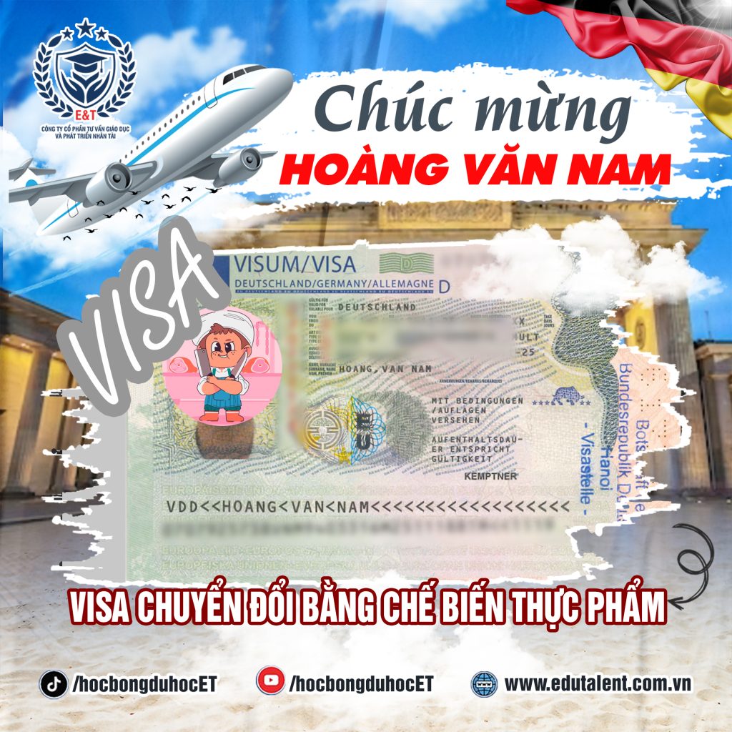 TIN VUI ĐẦU THÁNG – VISA CHUYỂN ĐỔI BẰNG NGÀNH CHẾ BIẾN THỰC PHẨM ĐÃ VỀ TAY