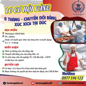 CHƯƠNG TRÌNH CHUYỂN ĐỔI BẰNG LÀM VIỆC CHẾ BIẾN THỰC PHẨM 🇩🇪
