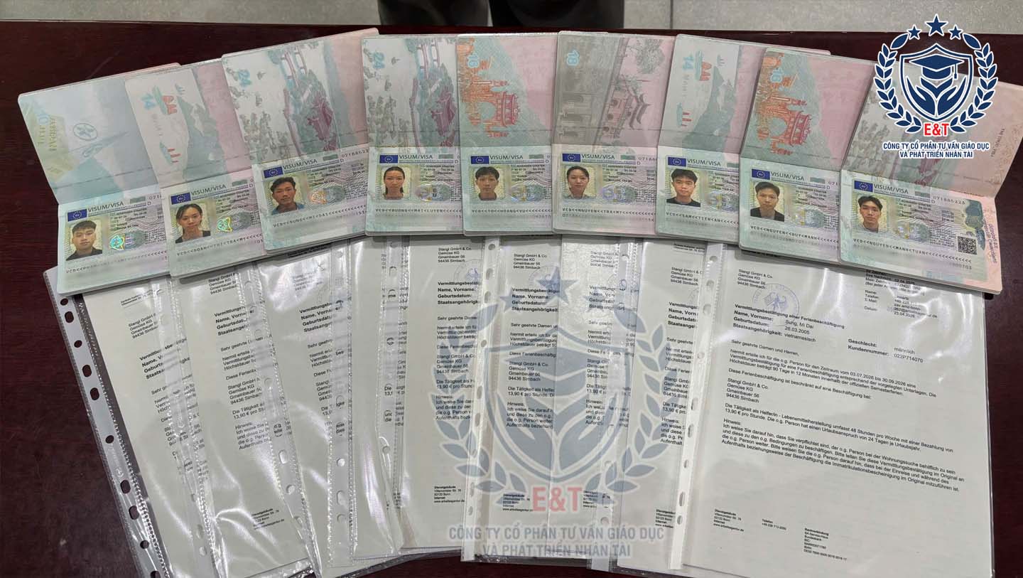 CHÚC MỪNG 9 SINH VIÊN XUẤT SẮC ĐÃ ĐẬU VISA TRẢI NGHIỆM HÈ TẠI ĐỨC