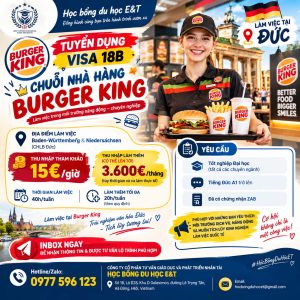 🍔 THÔNG TIN LÀM VIỆC TẠI ĐỨC – CHUỖI NHÀ HÀNG BURGER KING (DIỆN 18B)