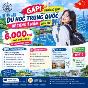 🚨 GẤP! TUYỂN BỔ SUNG HỆ TIẾNG 1 NĂM – GIẢM PHÍ 🇨🇳
