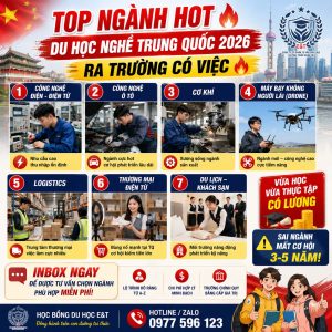 🔥 TOP NGÀNH HOT DU HỌC NGHỀ TRUNG QUỐC 2026 – CHỌN ĐÚNG LÀ “ĐỔI ĐỜI”!