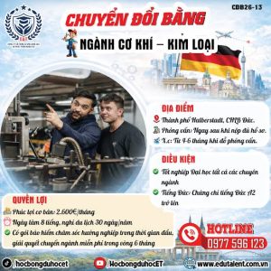 CHUYỂN ĐỔI BẰNG NGÀNH CƠ KHÍ – KIM LOẠI TẠI ĐỨC | TUYỂN DỤNG VISA 18B