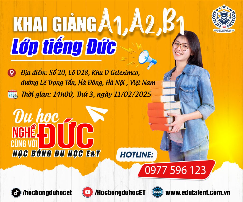 LỊCH KHAI GIẢNG KHÓA TIẾNG ĐỨC "KHAI XUÂN NĂM MỚI, TIẾN TỚI ƯỚC MƠ"