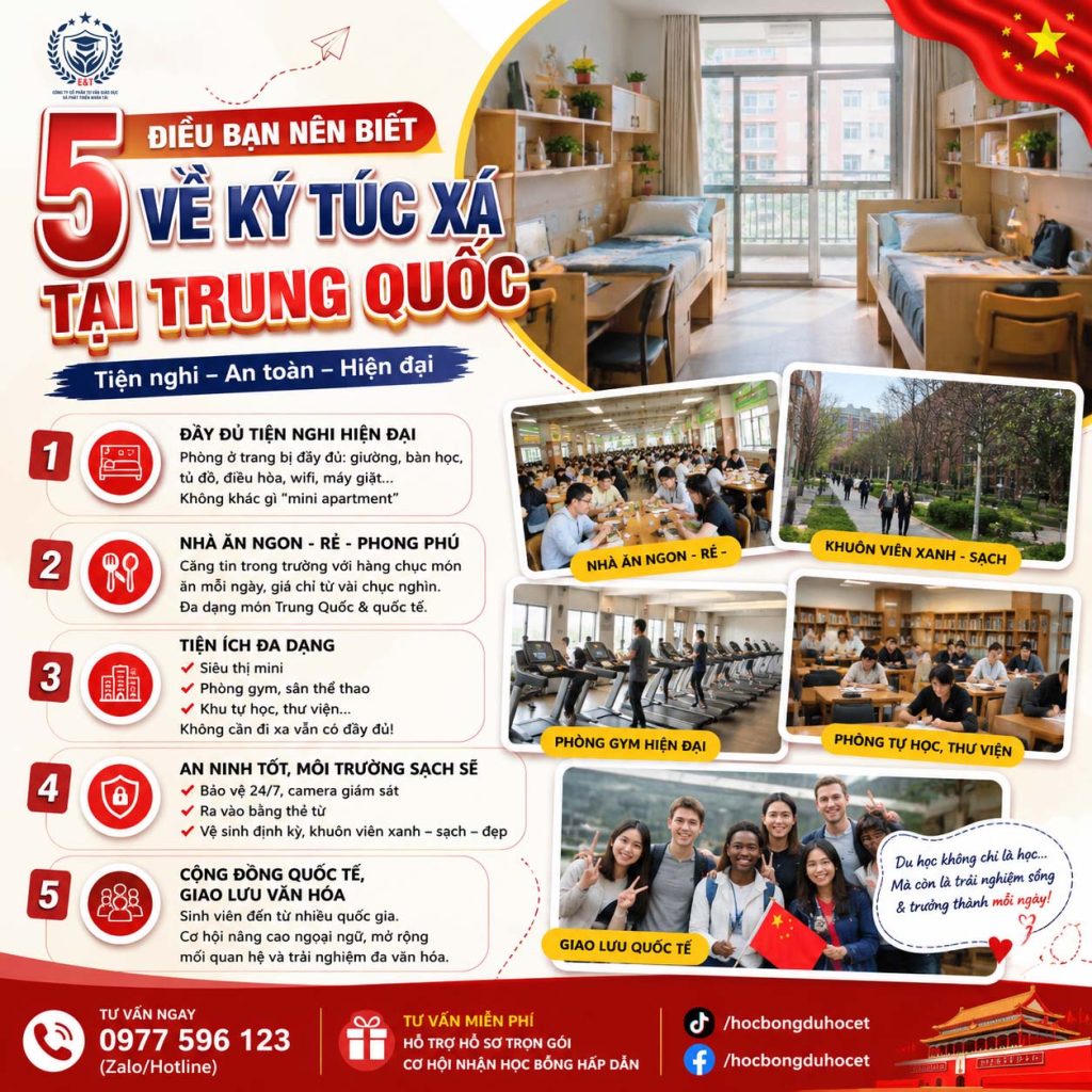 🎓 5 ĐIỀU BẠN NÊN BIẾT VỀ KÝ TÚC XÁ TẠI TRUNG QUỐC 🇨🇳