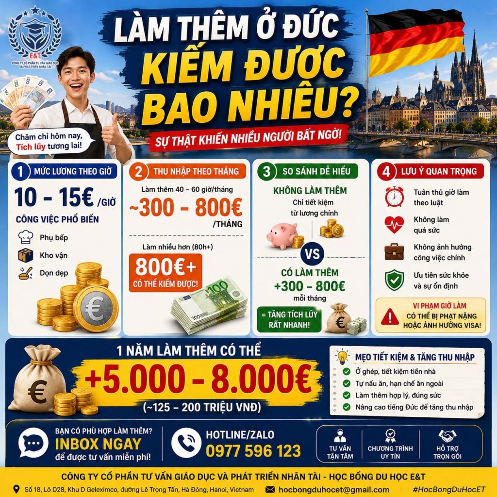 LÀM THÊM TẠI ĐỨC: CÓ DỄ KHÔNG? CÓ NÊN LÀM KHÔNG?