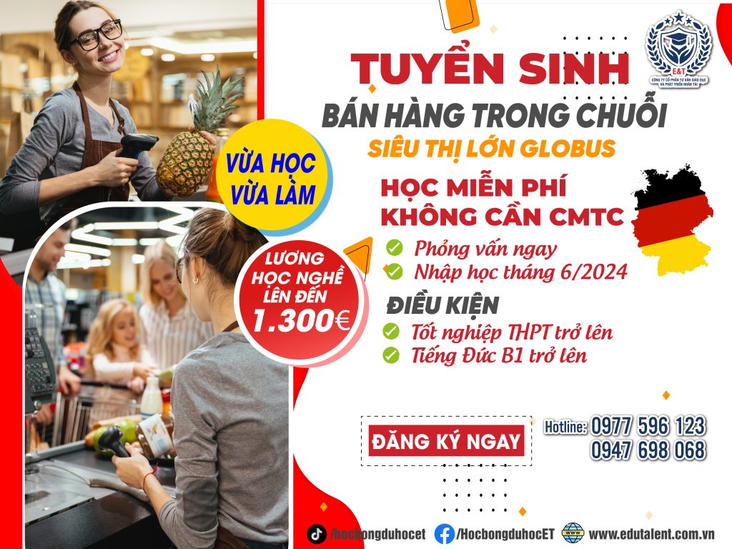 THÔNG BÁO ĐƠN HÀNG SIÊU HOT TUYỂN SINH BÁN HÀNG TRONG CHUỖI SIÊU THỊ LỚN GLOBUS