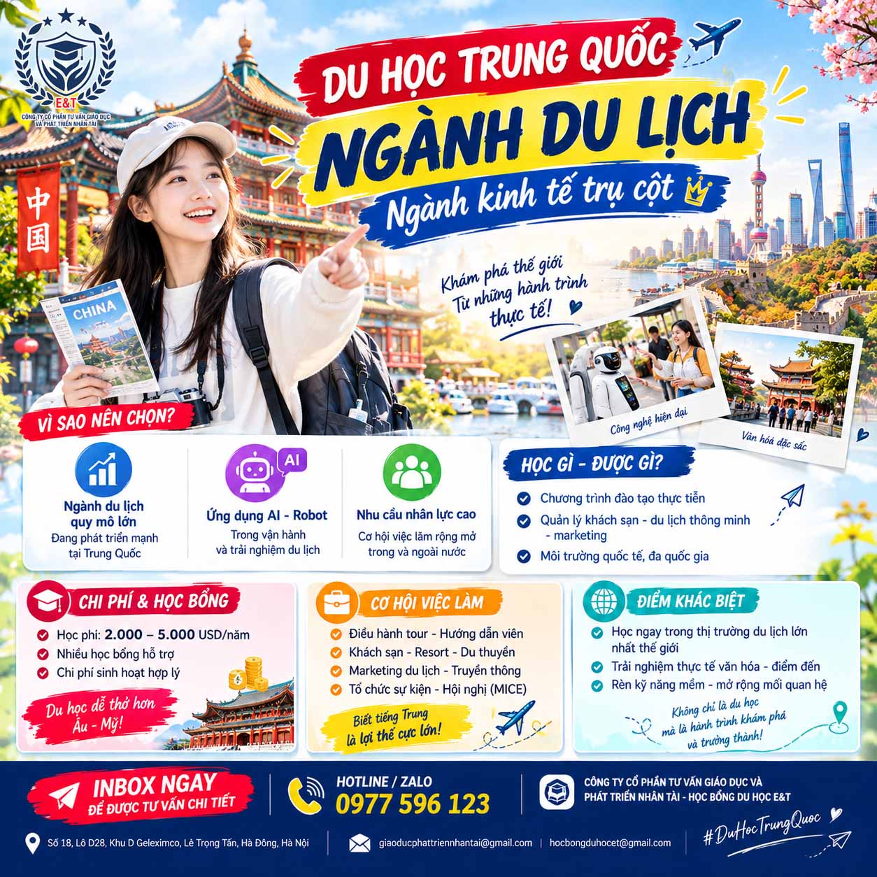 🌏 DU HỌC TRUNG QUỐC NGÀNH DU LỊCH – NGÀNH “HÁI RA TIỀN” TRONG TƯƠNG LAI