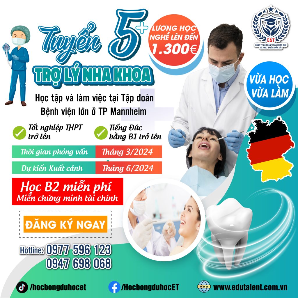 THÔNG BÁO T.U.Y.Ể.N 5 TRỢ LÝ NHA KHOA (Zahnartzhelferinnen)