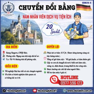 CHƯƠNG TRÌNH 18B ĐỨC – TUYỂN NAM NHÂN VIÊN DỊCH VỤ TIỆN ÍCH TẠI BANG BAYERN