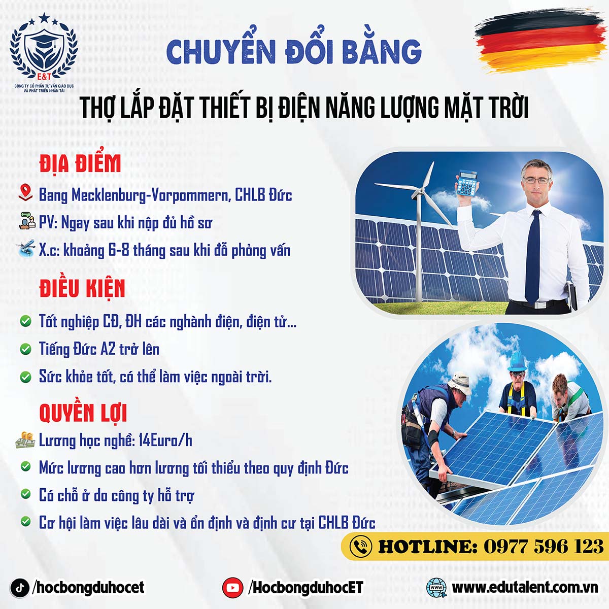 LƯƠNG HẤP DẪN, CƠ HỘI ĐỊNH CƯ CHLB ĐỨC