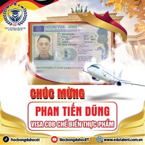 🎉 CHÚC MỪNG PHAN TIẾN DŨNG NHẬN VISA ĐỨC DIỆN CHUYỂN ĐỔI BẰNG NGÀNH CHẾ BIẾN THỰC PHẨM – ĐƠN GIA CẦM TẠI NHÀ MÁY WEISENHOF 🇩🇪