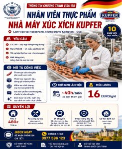 🇩🇪 THÔNG TIN CHƯƠNG TRÌNH VISA 18B – NGÀNH CHẾ BIẾN THỰC PHẨM