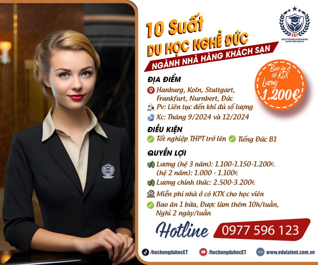 🌟 10 SUẤT DU HỌC NGHỀ NHÀ HÀNG KHÁCH SẠN SIÊU HOT